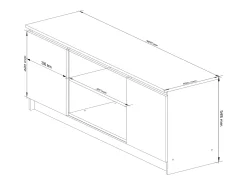Móvel TV K140 Moderno Branco/Cinza com 2 Portas Balcão*Akord Discount