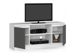 Best Móvel TV Moderno Branco-Cinza 120cm com Porta e Prateleiras Móvel De Tv