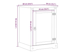 Best Móvel TV multimídia Estante TV Aparador TV Sala de jantar Sala de estar Quarto HiFi Corona 60 x 50 x 82 cm Madeira maciça de pinho marrom 02_0025428 Móvel De Tv