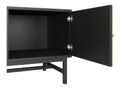 Móvel TV 150x38x55cm - com prateleiras e 2 portas - Natural + Preto*ModernLuxe Sale