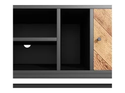 Móvel TV 150x38x55cm - com prateleiras e 2 portas - Natural + Preto*ModernLuxe Sale