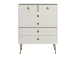 Paco : Cómoda com 1 porta e 2 gavetas em MDF Branco / Carvalho^Loft24 Sale