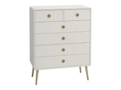 Paco : Cómoda com 1 porta e 2 gavetas em MDF Branco / Carvalho^Loft24 Sale