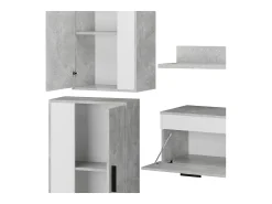 Vicco Móvel De Tv*Parede da sala de estar betão 140x35.2x38.7 berno Cinzento claro
