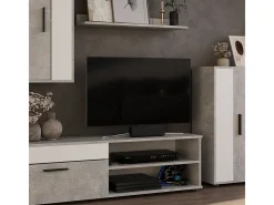 Vicco Móvel De Tv*Parede da sala de estar betão 140x35.2x38.7 berno Cinzento claro