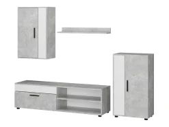 Vicco Móvel De Tv*Parede da sala de estar betão 140x35.2x38.7 berno Cinzento claro