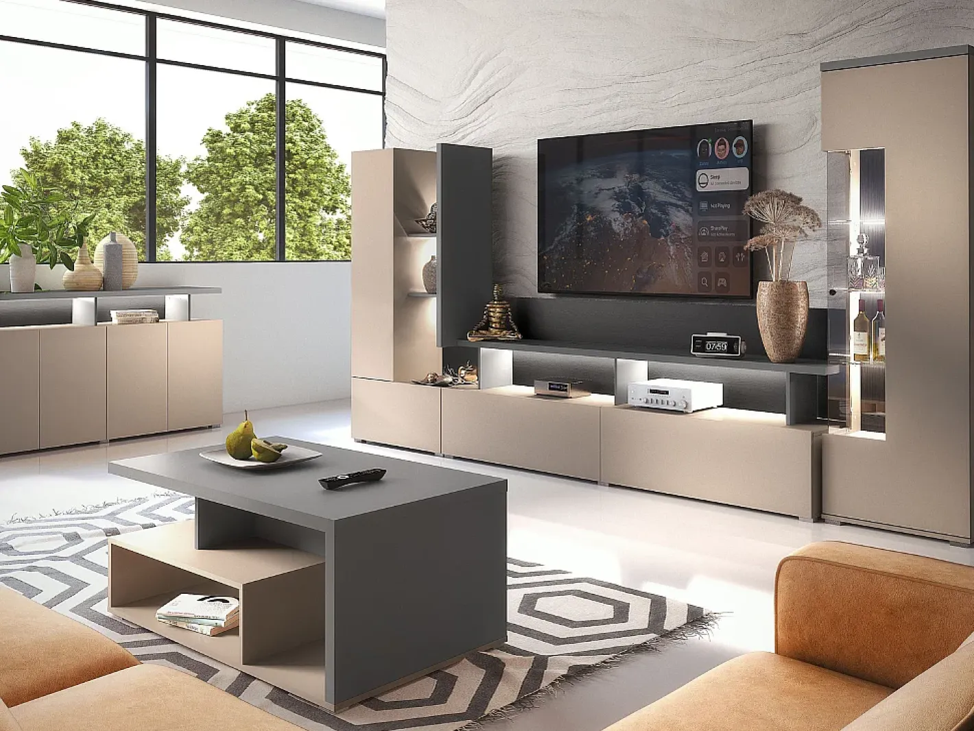 Clearance Parede para TV de 270 cm Opio e Antracite Móvel De Tv