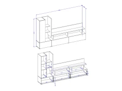 Clearance Parede para TV de 270 cm Opio e Antracite Móvel De Tv