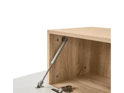 Parede TV com arrumação - 3 compartimentos e 3 prateleiras - Branco e Natural*ModernLuxe