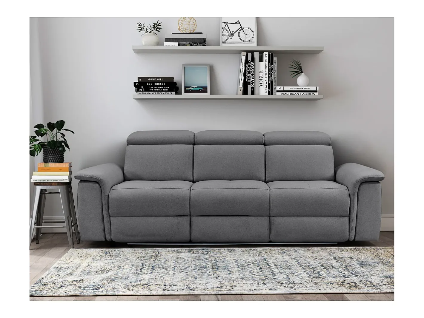 Pareli | Sofá de 3 lugares com função Manuel em PU castanho^Loft24 Sale