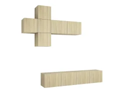 7pcs conjunto de móveis de TV derivados madeira carvalho sonoma PT146607^ Best