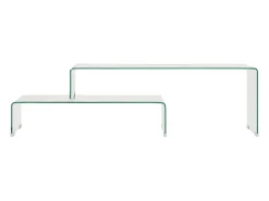 2pcs conjunto mesas centro 90x30x20/110x30x40cm vidro temperado*vidaxl Outlet