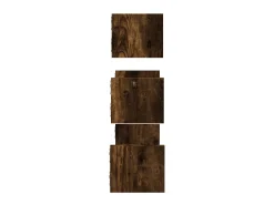 3pcs prateleiras parede c/ barras deriv.madeira carvalho fumado PT834993*