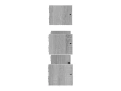 3pcs prateleiras parede c/ barras deriv. madeira cinza sonoma PT660218^ Discount
