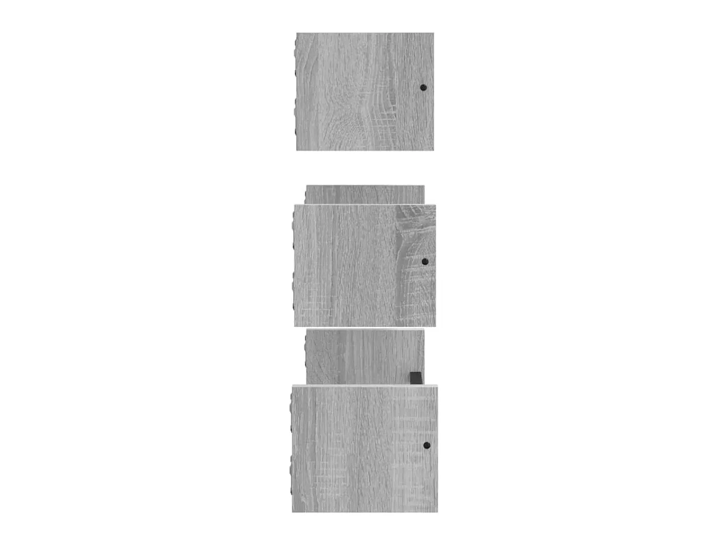 3pcs prateleiras parede c/ barras deriv. madeira cinza sonoma PT660218^ Discount