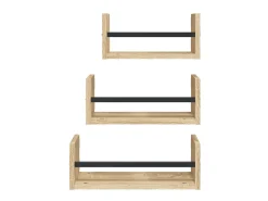 3pcs prateleiras parede c/ barras deriv.madeira carvalho sonoma PT427762* Online