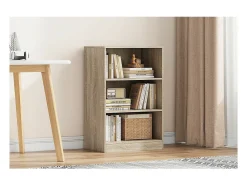 Pequena biblioteca design com 2 prateleiras, cor carvalho claro coleção TOLLY^Meublorama Discount
