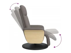 Poltrona | Cadeira Relax | Cadeira reclinável com apoio de pés tecido cinzento-acastanhado SHL526885^ Best