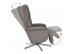 Poltrona | Cadeira Relax | Cadeira reclinável com apoio de pés tecido cinzento-acastanhado SHL929055* Outlet