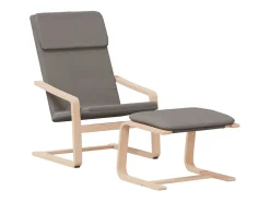 Poltrona | Cadeira Relax com banco p/ pés tecido cinza-acastanhado SHL323731* Sale