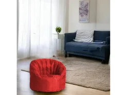 Talamo Italia Poltrona*Poltrona Allos, Assento almofadado, Sofá individual de sala, Cadeira com braços, Fabricado em Itália, 80x80 h80 cm, Vermelho