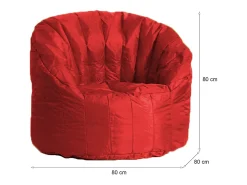 Talamo Italia Poltrona*Poltrona Allos, Assento almofadado, Sofá individual de sala, Cadeira com braços, Fabricado em Itália, 80x80 h80 cm, Vermelho