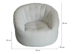 Hot Poltrona Amenso, Assento almofadado, Sofá individual de sala, Cadeira com braços, Fabricado em Itália, 80x80 h80 cm, Poltrona