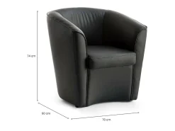 Poltrona Annaluna, Poltrona de sala de estar, 100% Made in Italy, Poltrona relaxante em couro ecológico, 70x60h74 cm,^Talamo Italia New