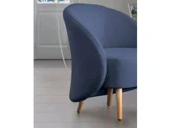 Poltrona Annarella, Poltrona lounge design, 100% Made in Italy, Poltrona relaxante em tecido acolchoado, 70x60h80 cm,^Talamo Italia Clearance