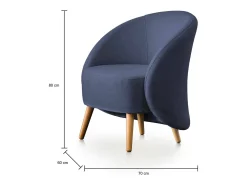 Poltrona Annarella, Poltrona lounge design, 100% Made in Italy, Poltrona relaxante em tecido acolchoado, 70x60h80 cm,^Talamo Italia Clearance