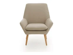 Talamo Italia Poltrona*Poltrona Annarita, poltrona lounge de design, 100% Made in Italy, poltrona relaxante em tecido acolchoado, 80x70h95 cm, Bege