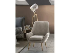 Talamo Italia Poltrona*Poltrona Annarita, poltrona lounge design, 100% Made in Italy, poltrona relaxante em tecido acolchoado, 80x70h95 cm, cinza pomba Cinzento