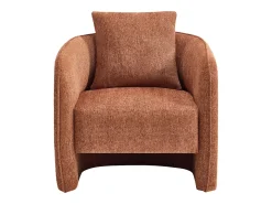 Vente-unique Poltrona*Poltrona arredondada em tecido mesclado de cor LANITO Terracota