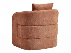 Vente-unique Poltrona*Poltrona arredondada em tecido mesclado de cor LANITO Terracota