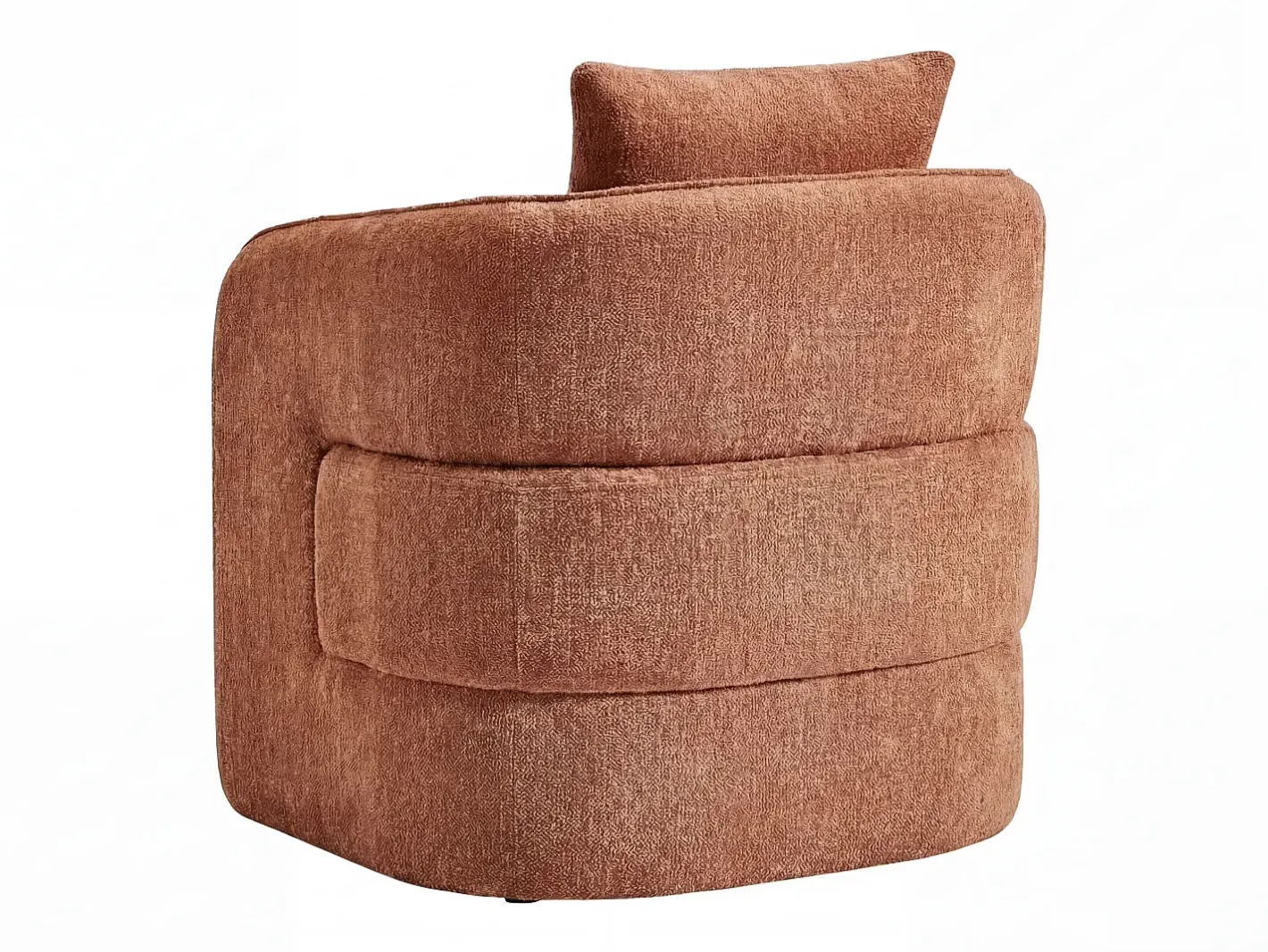 Vente-unique Poltrona*Poltrona arredondada em tecido mesclado de cor LANITO Terracota