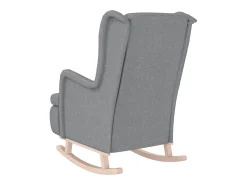 vidaxl Poltrona*Poltrona c/ pés baloiço seringueira maciça tecido cinza-claro Cinzento