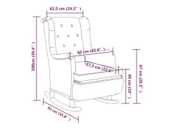 vidaxl Poltrona*Poltrona c/ pés baloiço seringueira maciça tecido cinza-claro Cinzento