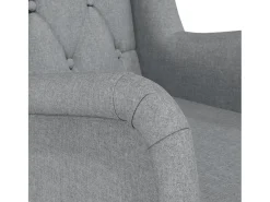 vidaxl Poltrona*Poltrona c/ pés baloiço seringueira maciça tecido cinza-claro Cinzento