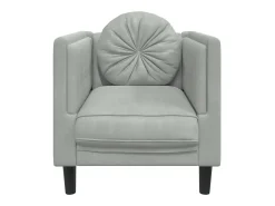 vidaxl Poltrona*Poltrona com almofadão veludo -claro Cinzento