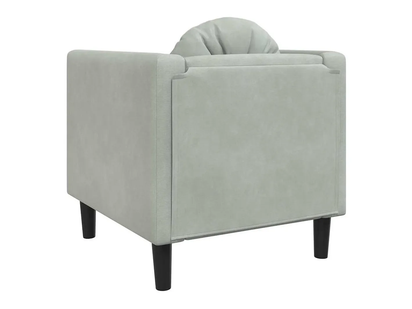 vidaxl Poltrona*Poltrona com almofadão veludo -claro Cinzento