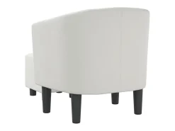 vidaxl Poltrona*Poltrona com apoio de pés couro artificial Branco
