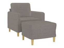 Poltrona com apoio de pés 60 cm tecido cinza-acastanhado PT447984* Hot