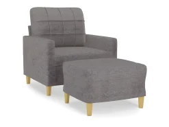 Poltrona com apoio de pés 60 cm tecido cinza-acastanhado PT571478* Online