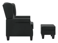vidaxl Poltrona*Poltrona com apoio de pés tecido -escuro Cinzento