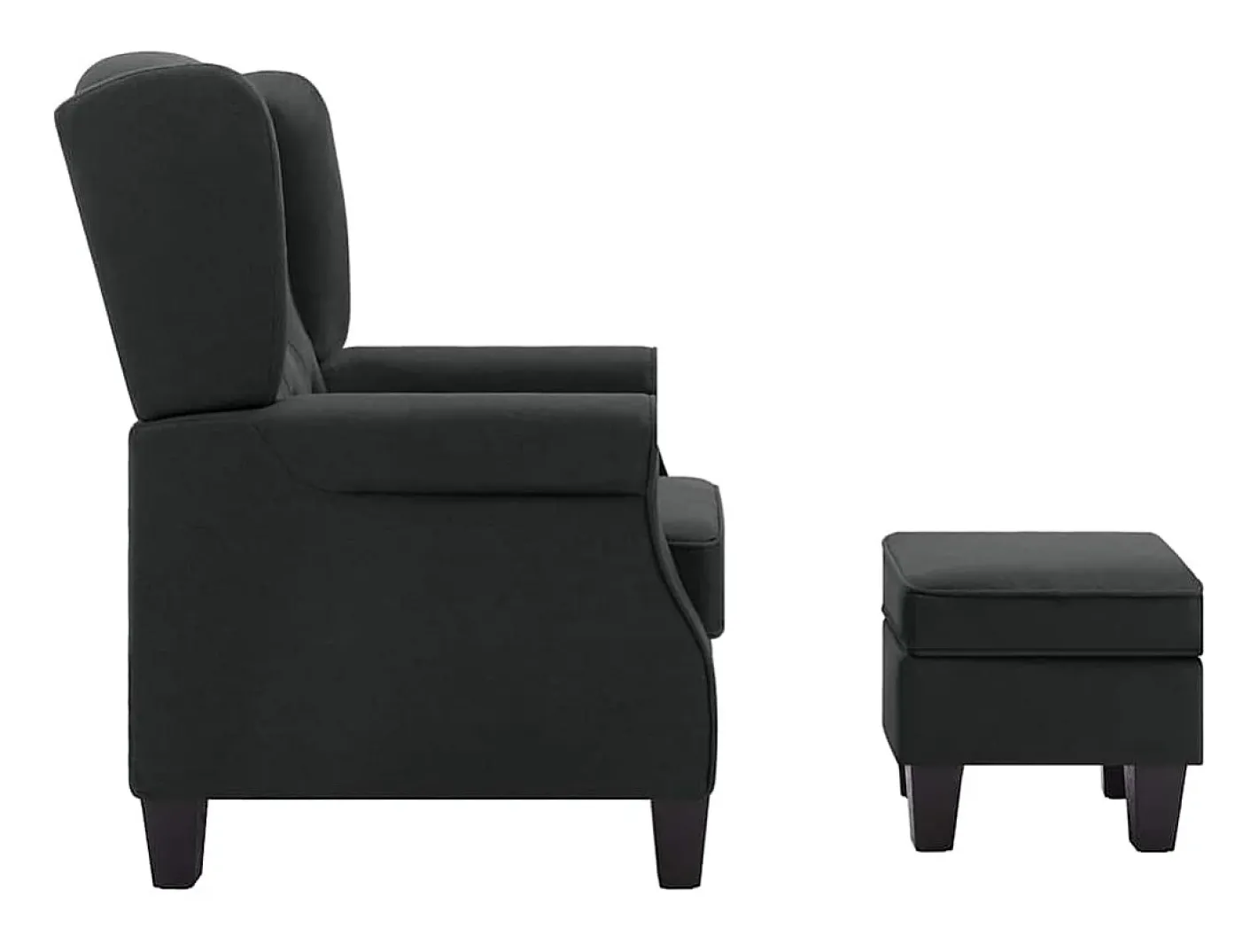 vidaxl Poltrona*Poltrona com apoio de pés tecido -escuro Cinzento