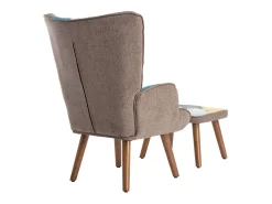 Poltrona com apoio para os pés - com padrão patchwork colorido - Multicolor*ModernLuxe Outlet