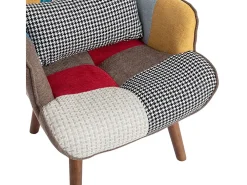 Poltrona com apoio para os pés - com padrão patchwork colorido - Multicolor*ModernLuxe Outlet