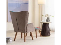 Poltrona com apoio para os pés - com padrão patchwork colorido - Multicolor*ModernLuxe Outlet