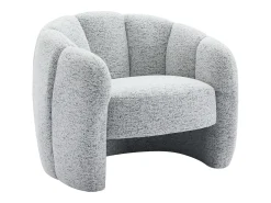Best Poltrona concha em tecido de chenille cor cinza DELIPO Poltrona