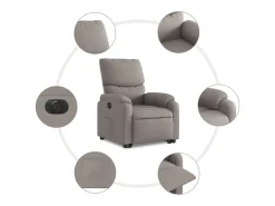 Poltrona Confortável | Poltrona reclinável elevatória elétrica cinza-acastanhado SHL751249 Poltrona